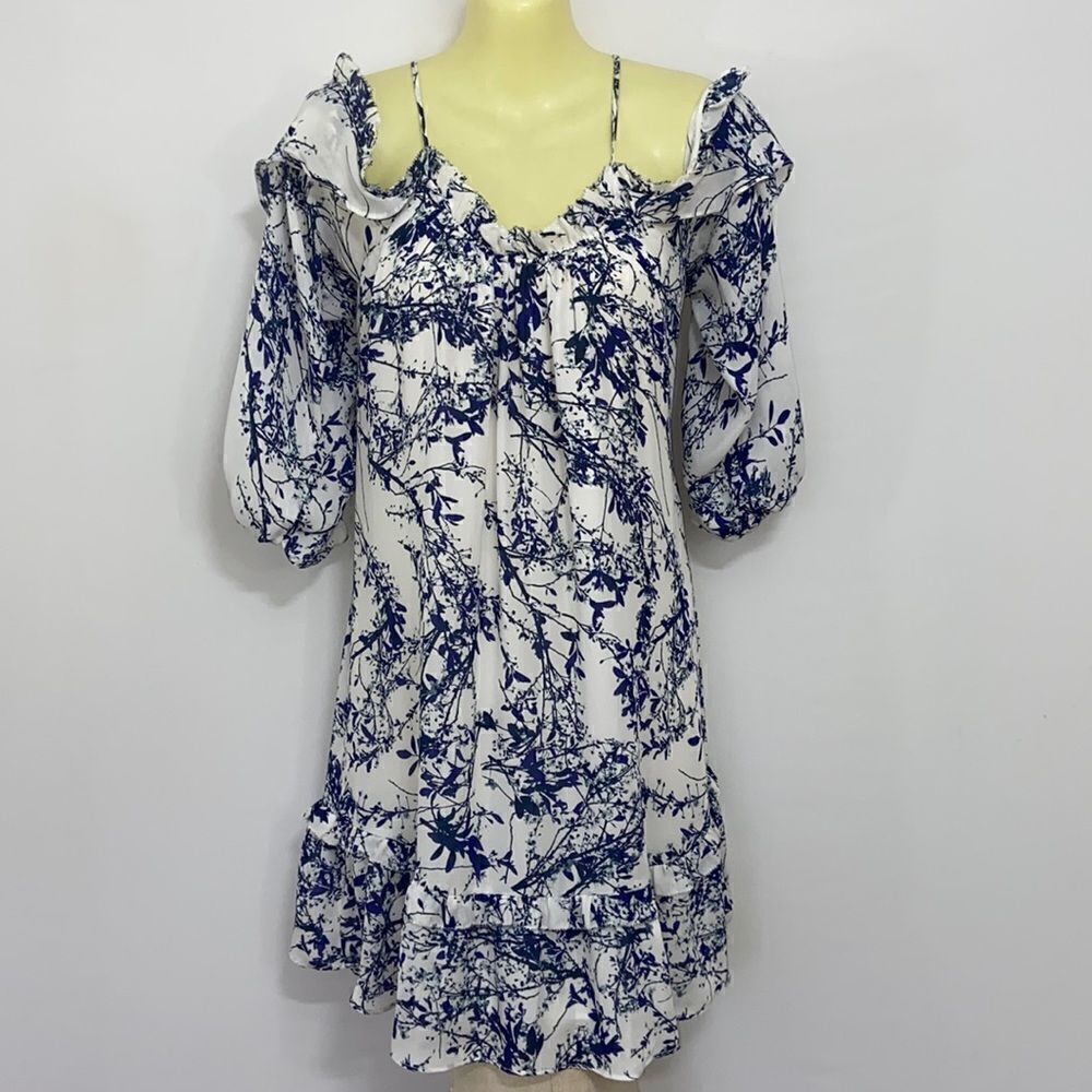 Parker Dress"WHITE THICKET" Dress Tunic Top Cold Shoulder Loose Fitting…